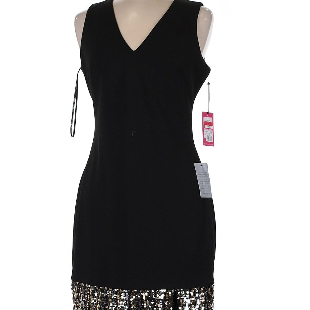 NWT Vince Camuto black dress with sequin hem, size 6